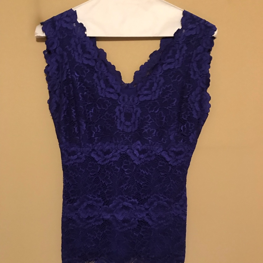 Blue lace blouse